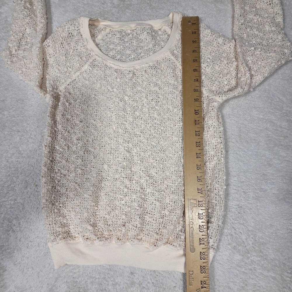 Unbranded Open Knit Sweater Women Medium Cream Good Textured Boho Fairycore - Picture 6 of 8